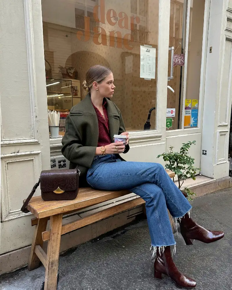 Coffee Break in Burgundy Textured Boots