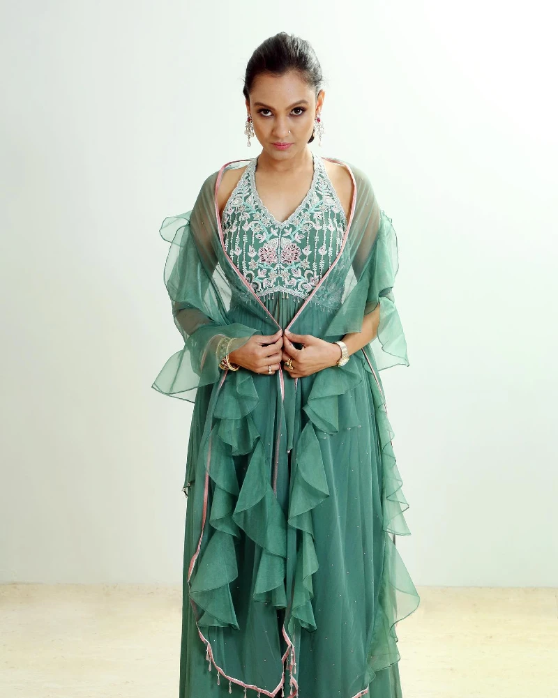 Ethereal Emerald Elegance Gown
