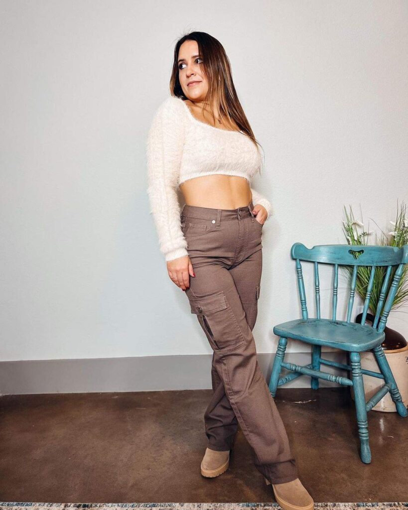 Layered Cargo Pants Look with Long Coat