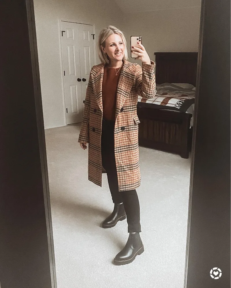 Plaid Perfection with Black Chelsea Boots