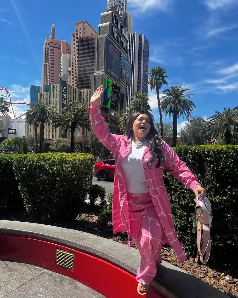 Vibrant Pink Power Set for Winter Las Vegas Vibes