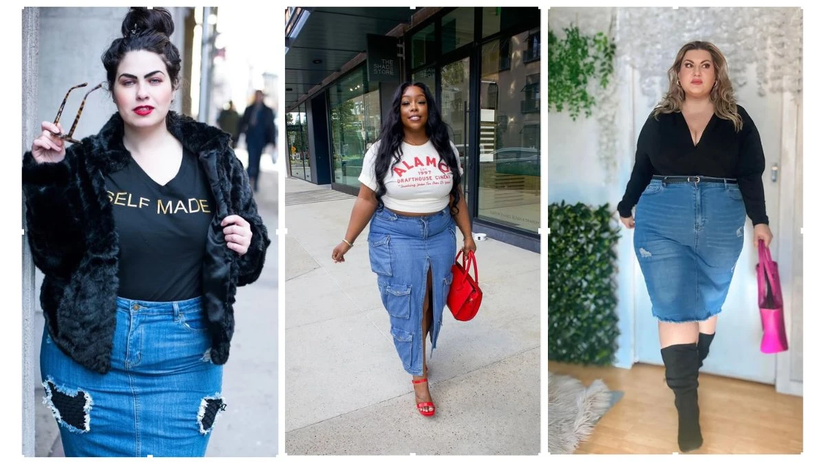 21 Denim Skirt Outfit Ideas for Plus Size