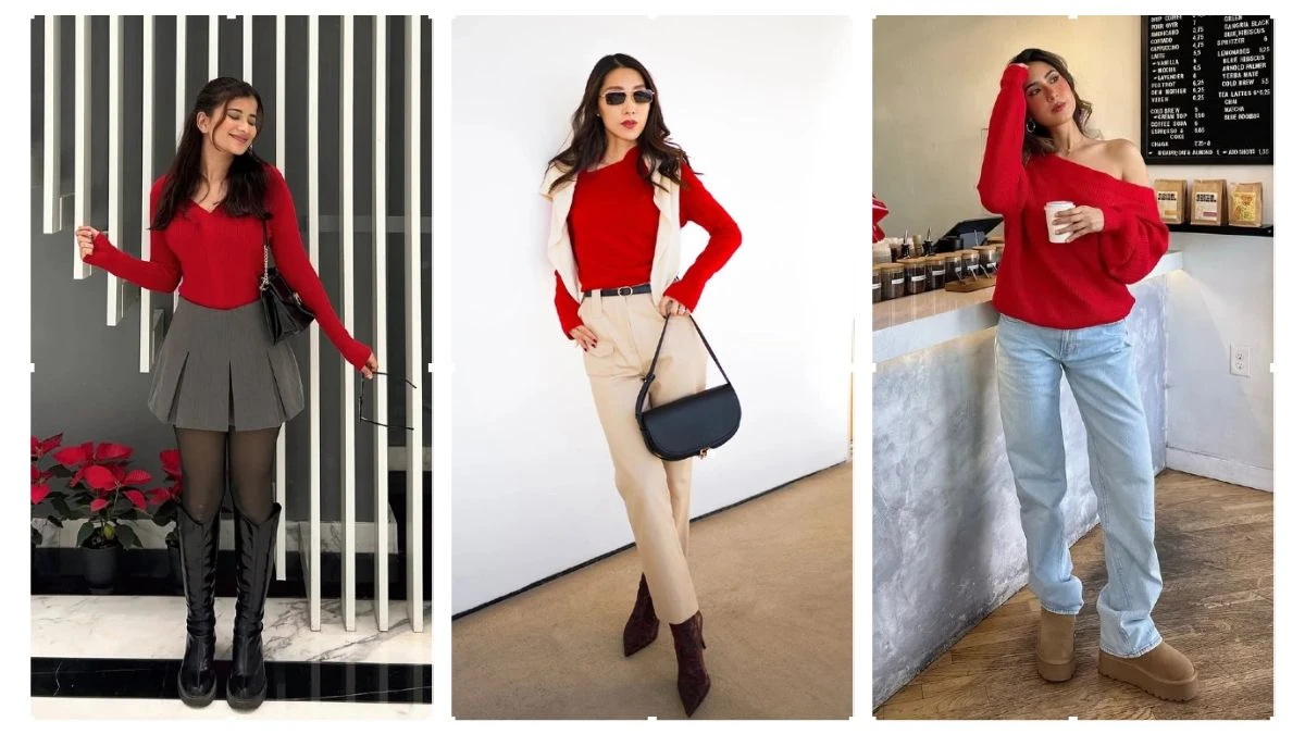 21 Red Sweater Outfit Ideas