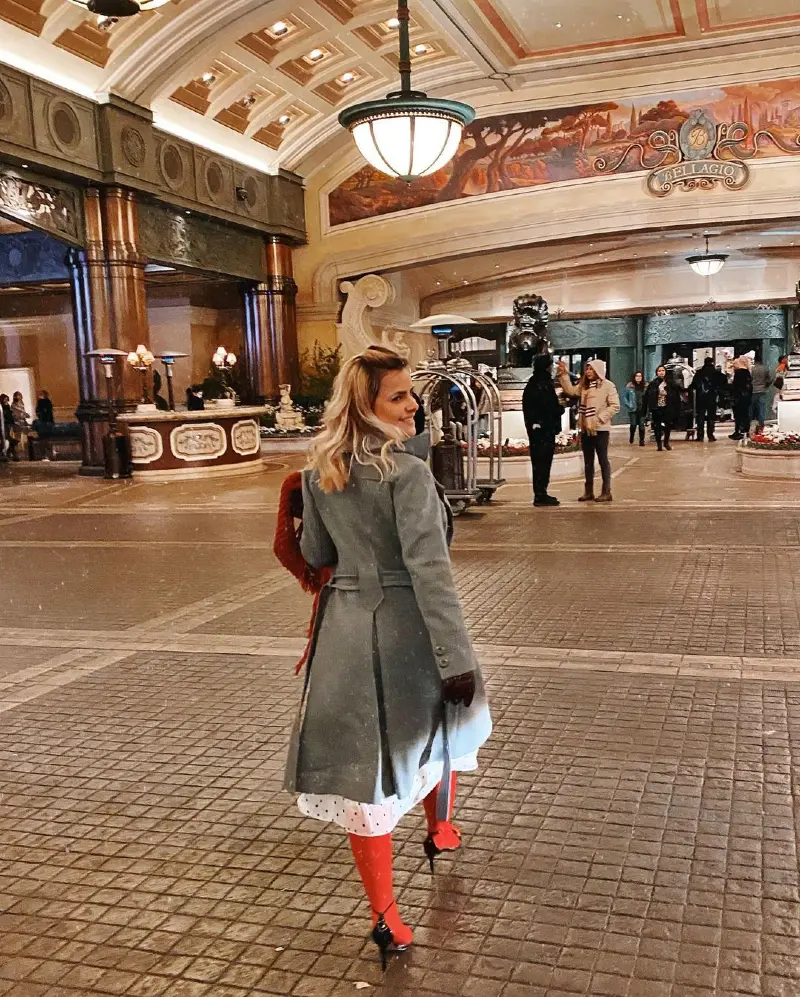 Elegant Winter Stroll at Bellagio
