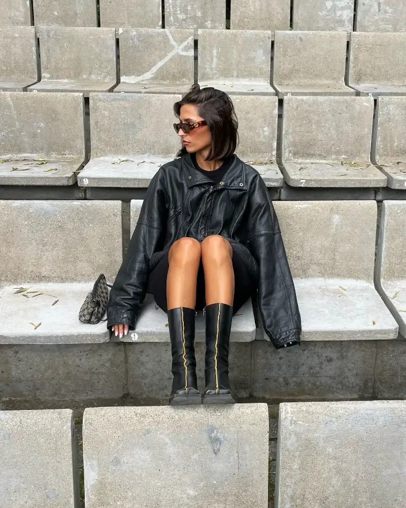 Street Rebel in Tall Black Chelsea Boot