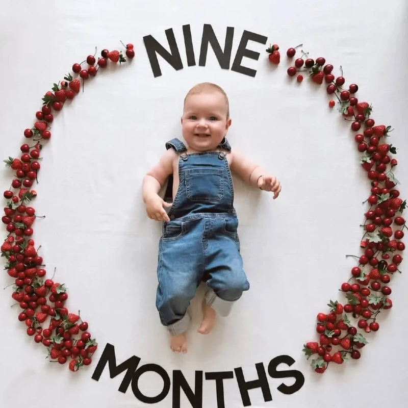 9-Month Baby Photoshoot Berry Fun Milestone