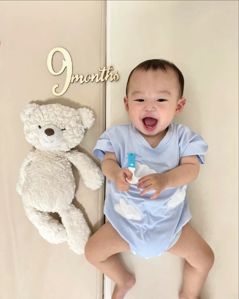 9-Month Baby Photoshoot with Bear