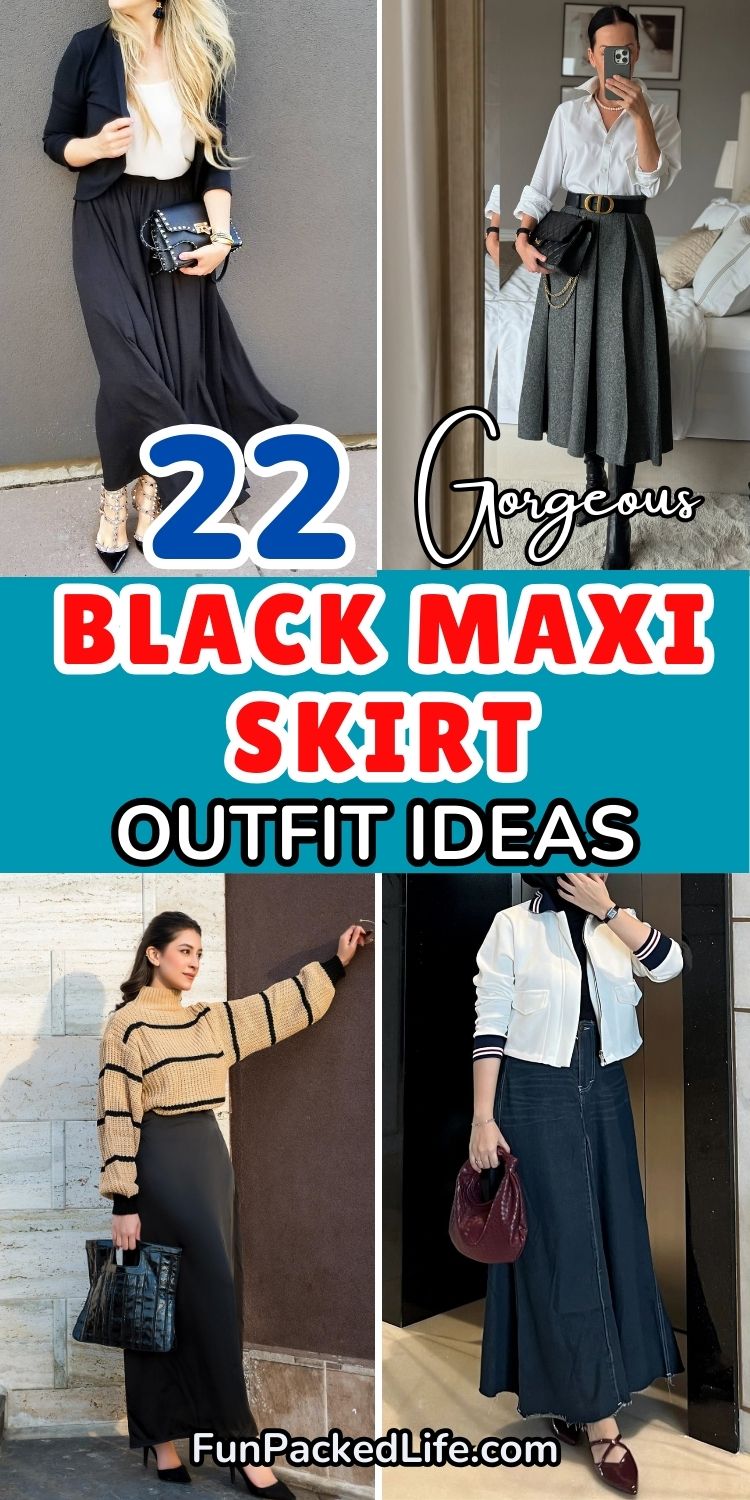 Black Maxi Skirt Outfit Ideas