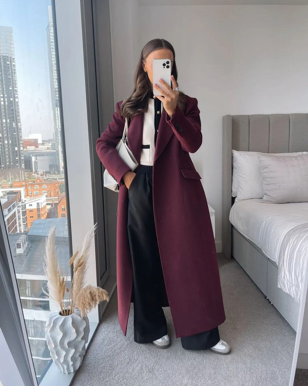 Burgundy Statement Coat with Relaxed Separates