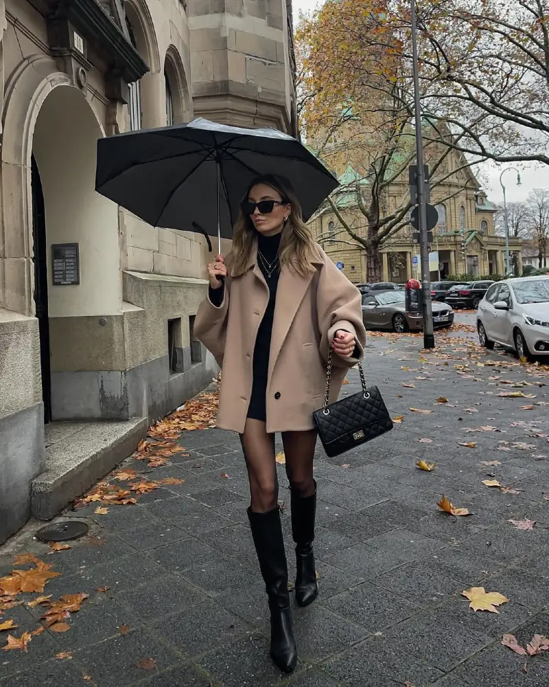 Chic City Stroll in the Rain