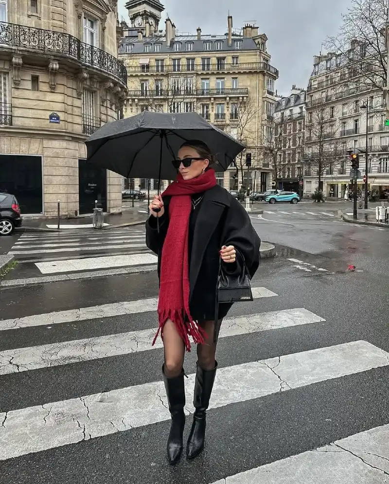 Chic Parisian Streets in the Rain