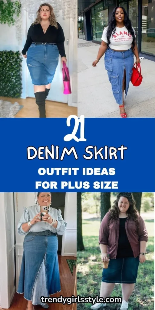 Denim Skirt Outfit Ideas for Plus Size