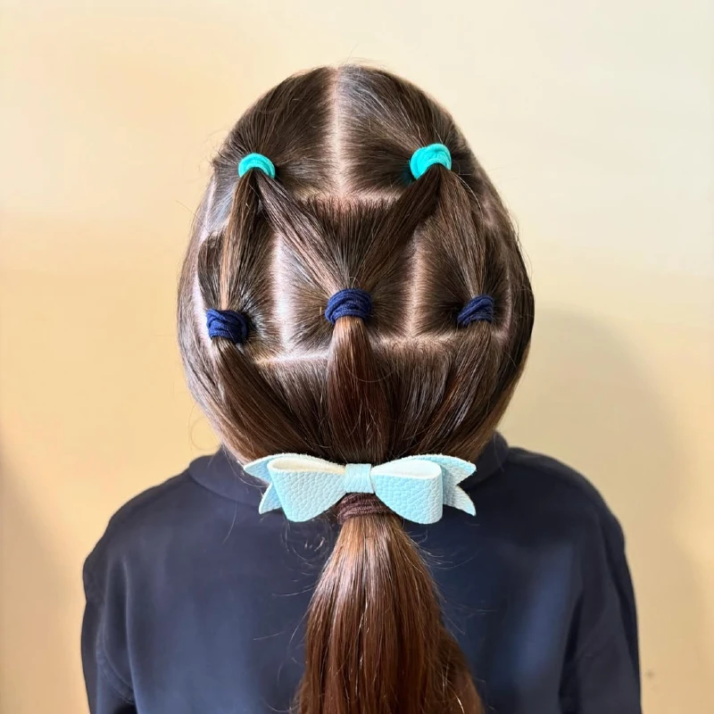 Diamond Ponytail with Bow Accent