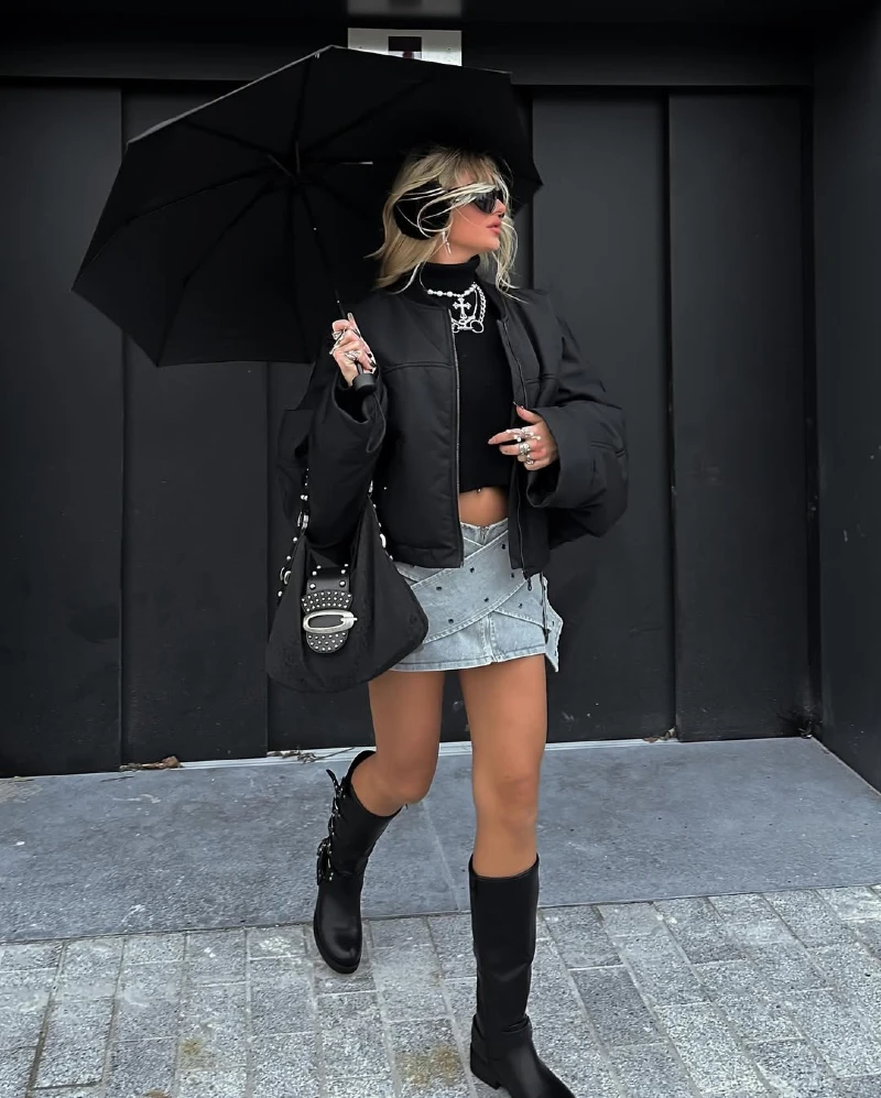 Edgy Street Style in the Rain