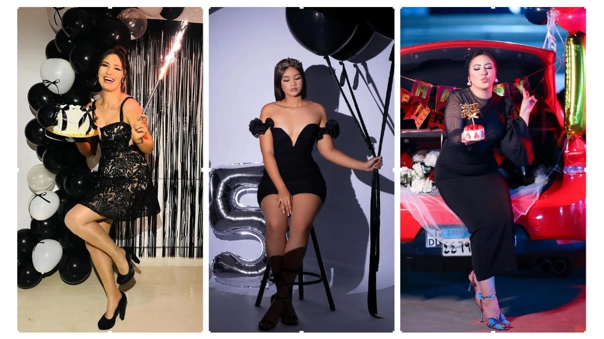 Elegant Black Dress Birthday Photoshoot Ideas