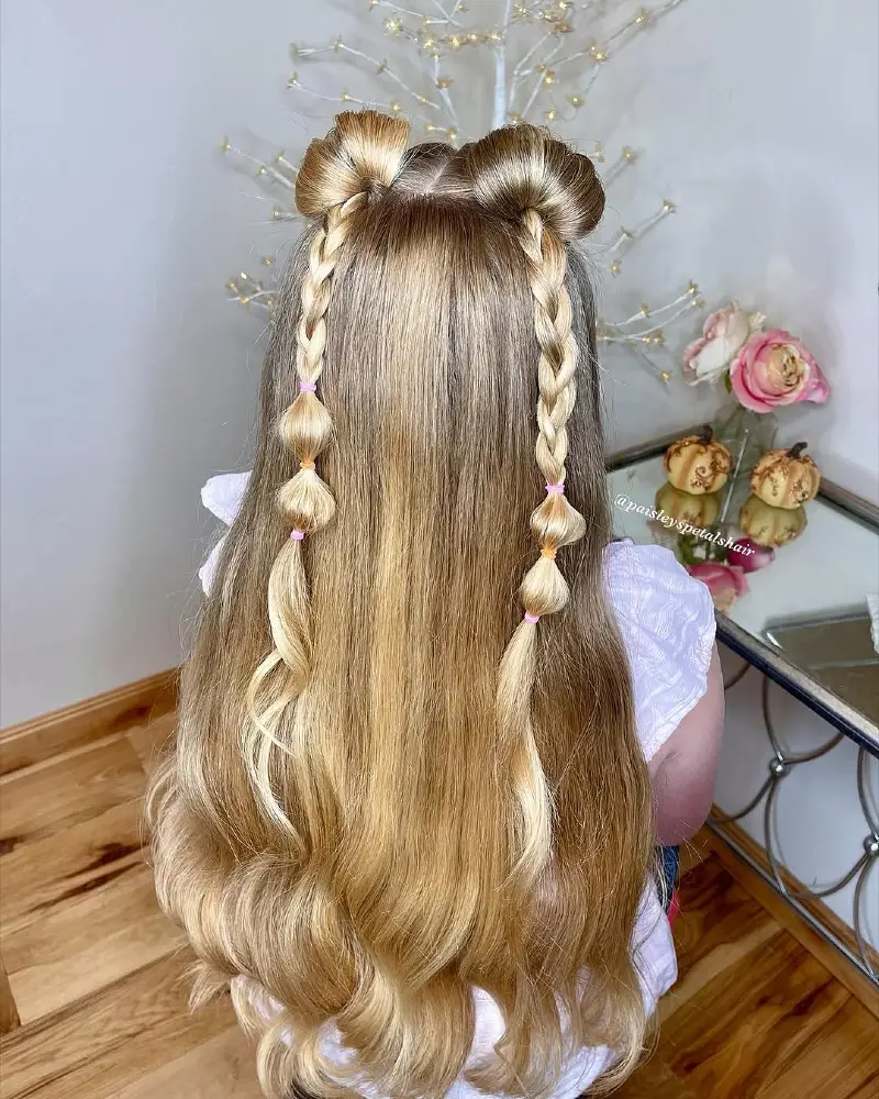 Elegant Half-Up Bow Braids