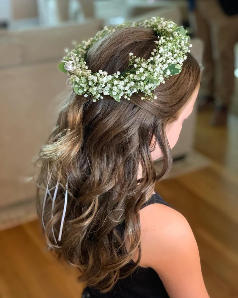 Floral Halo with Soft Curls