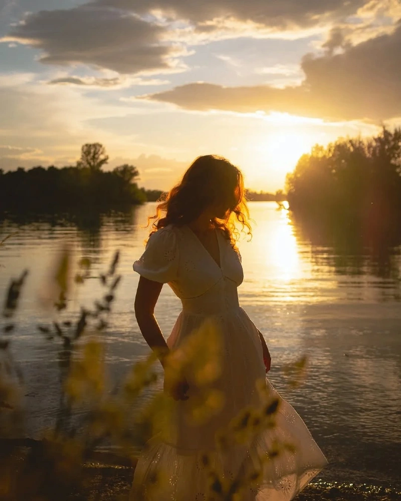 Golden Hour Water Silhouette