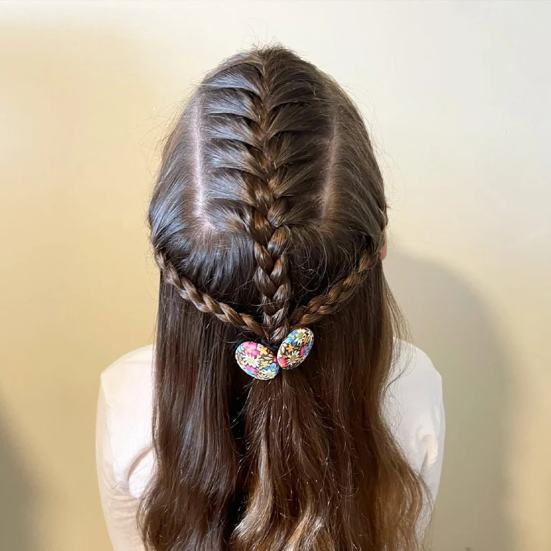 Half-Up Braided Crown with Floral Clip