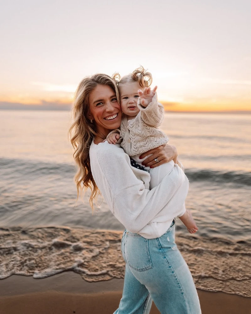 Mother and Daughter at the Beach