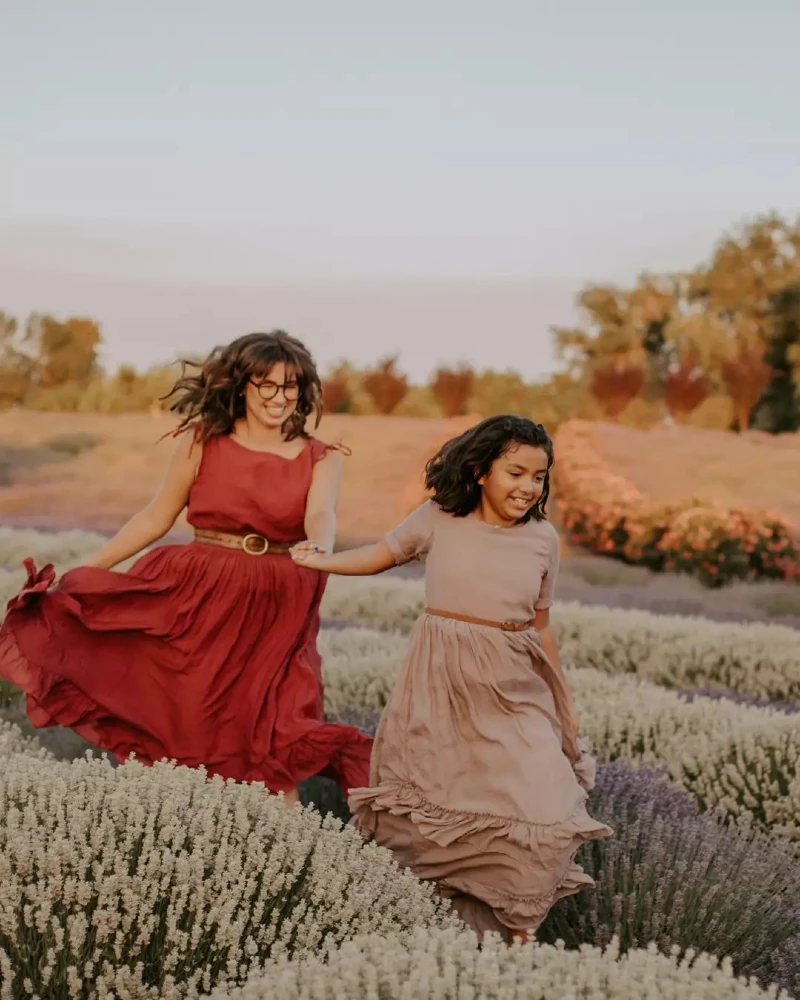 Mother and Daughter in Lavender