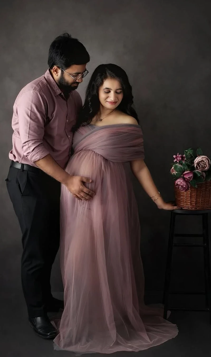 Muted Rose Tulle Gown