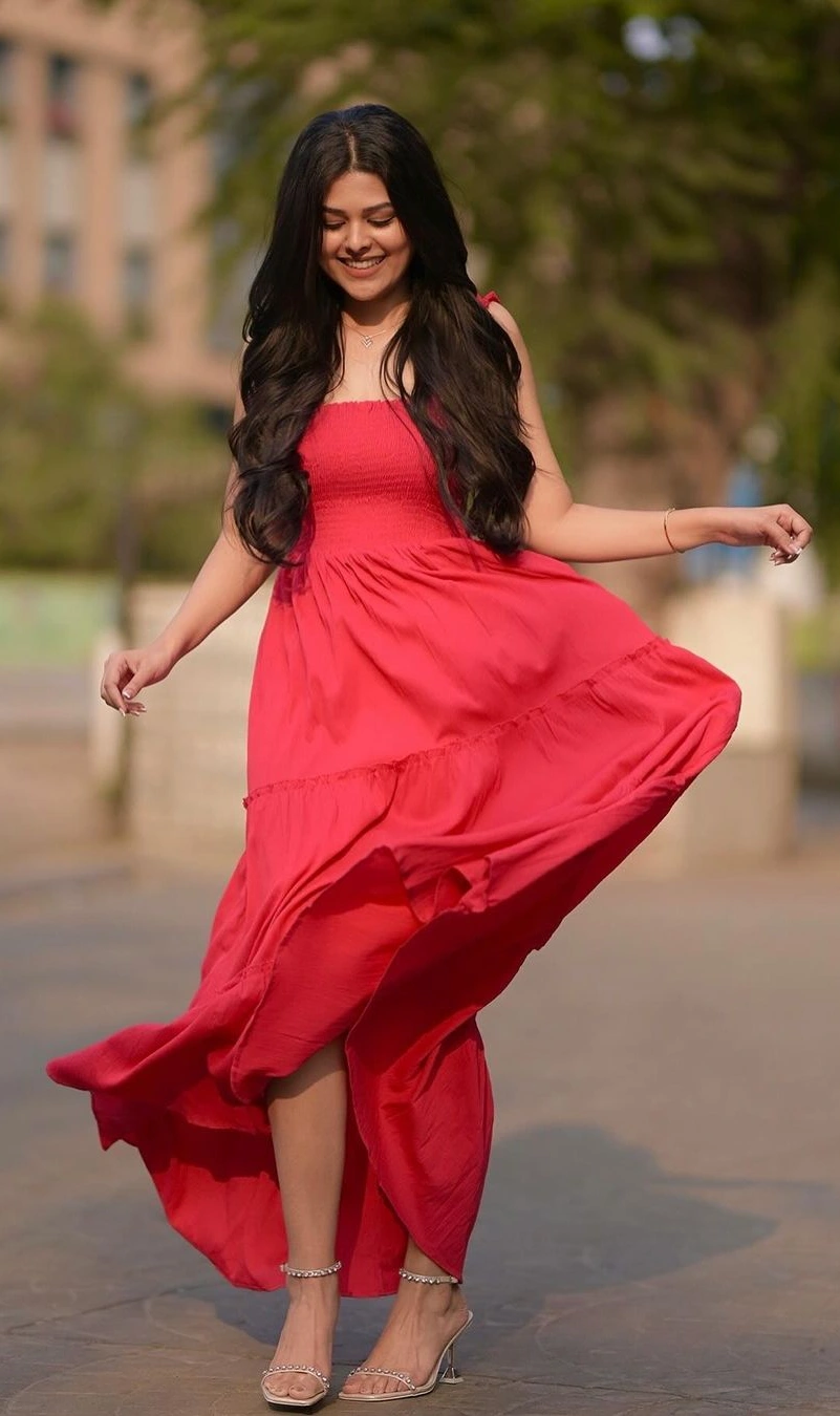 Playful Red Maxi Dress