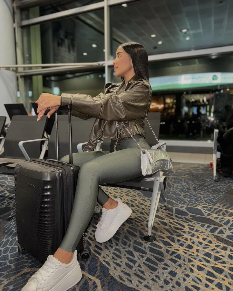 Sleek and Chic Airport Ensemble