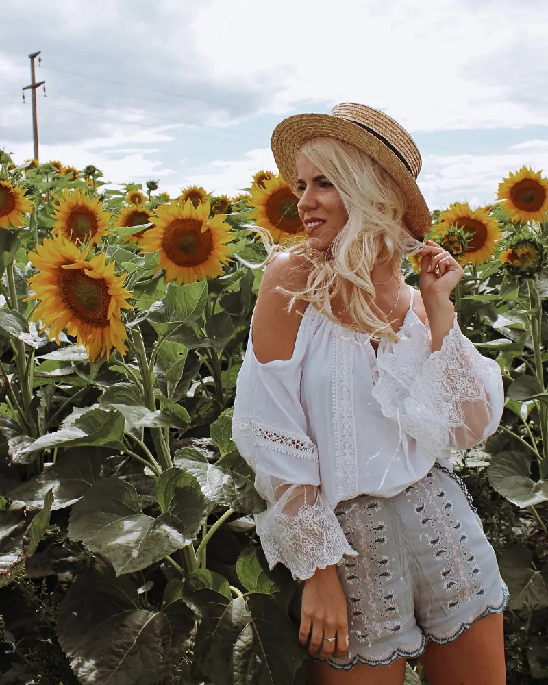 Sunflower Field Boho Style