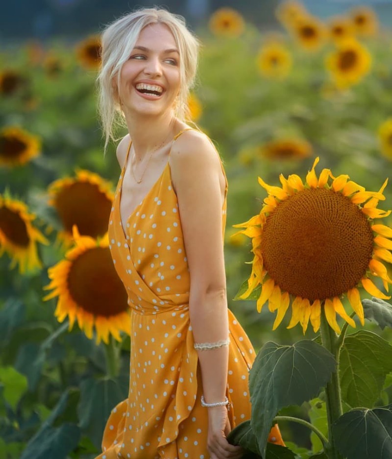 Sunflower Field Joyful Expression