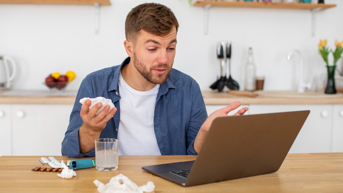 man working laptop